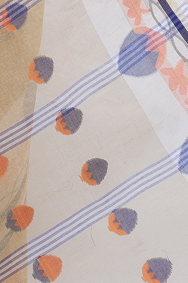 White Pure Cotton PaddaPar Tant Saree (775)